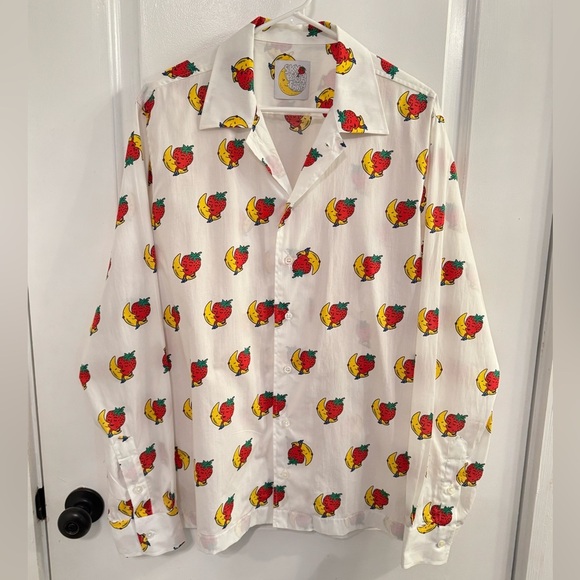 Sky High Farm Workwear Strawberry & Moon Printed Long Sleeve Shirt LARGE NWOT